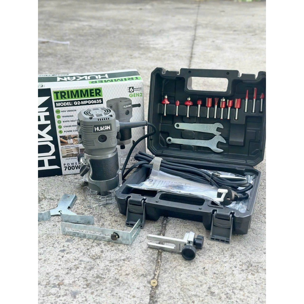 Máy phay gỗ HUKAN G2-MPG0635, Công suất 700W, 6 Tốc độ, Đường kính mũi 6.35mm Máy soi gỗ - Thinksafe