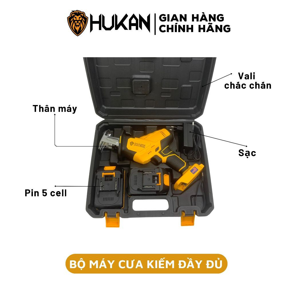 Máy cưa kiếm mini HUKAN HK-3055T, Tặng 2 lưỡi cưa, Đường kính lưỡi cắt 14.5mm, Cưa cắt cầm tay - Thinksafe