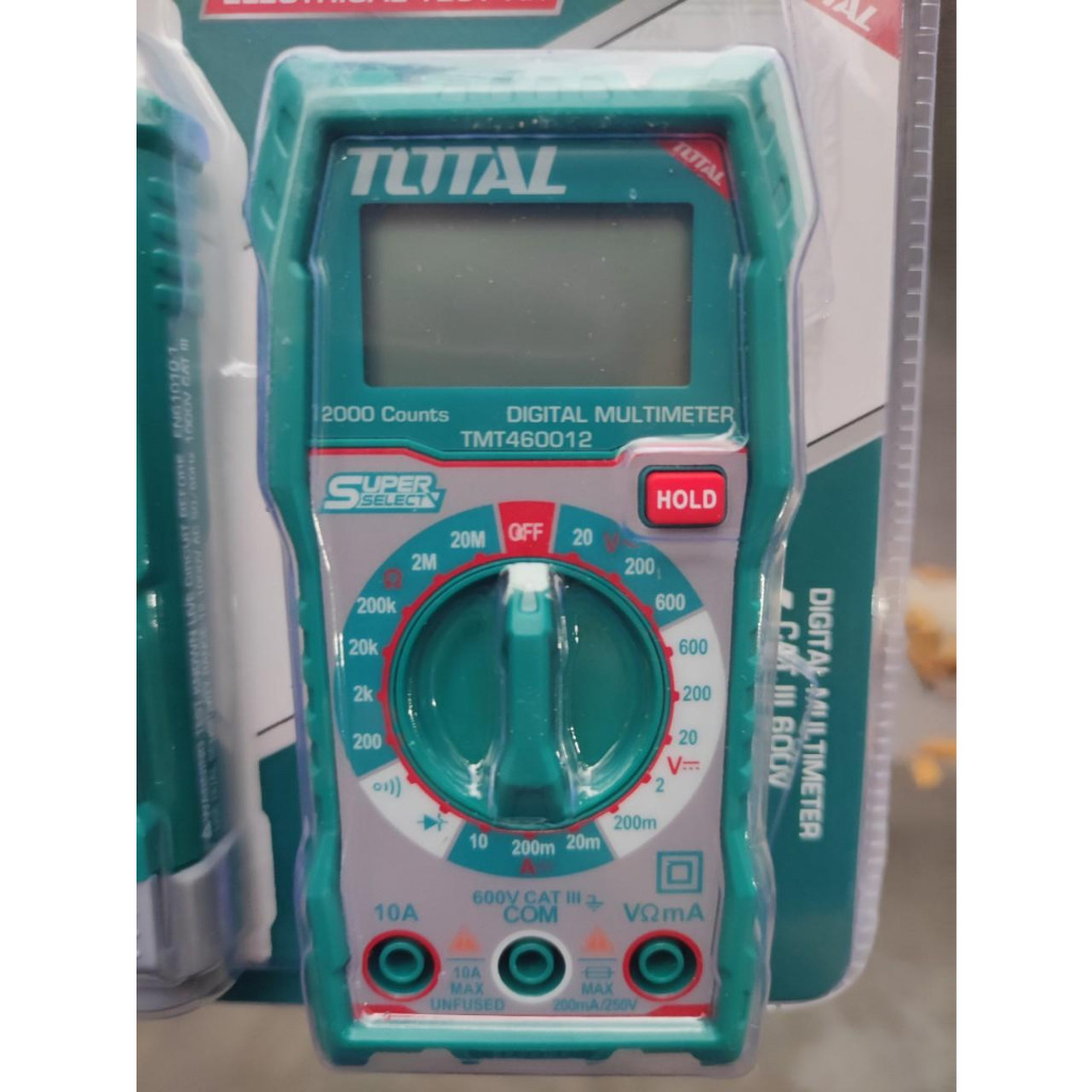 Bộ 3 dụng cụ kiểm tra điện TOTAL TMT43028 bao gồm ampe kìm đo điện, bút dò điện và đồng hồ vạn năng - Thinksafe