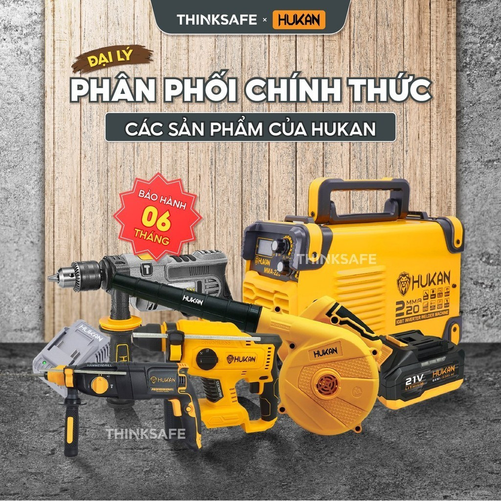 Máy mài góc HUKAN HK-AG5601H công suất 980W,  công tắc bụng, đĩa mài 100mm, tốc độ 12000v/p, Máy cắt cầm tay - Thinksafe