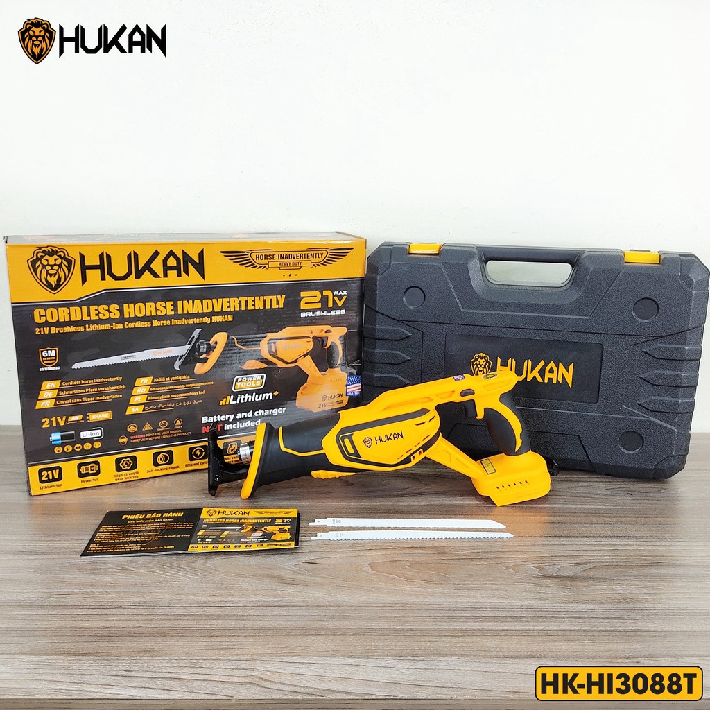Máy cưa kiếm HUKAN HK-HI3088T đường kính lưỡi cắt 20mm, Động cơ không thổi than nguyên khối, Tặng 4 Lưỡi Cưa - Thinksafe