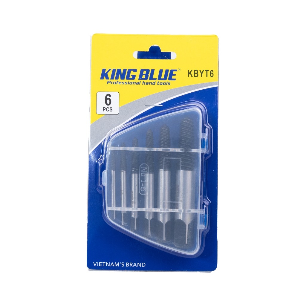 Bộ lấy ốc gãy KingBlue KBYT6 taro răng ngược gồm 7 size từ 3 - 25m, chất liệu thép crv