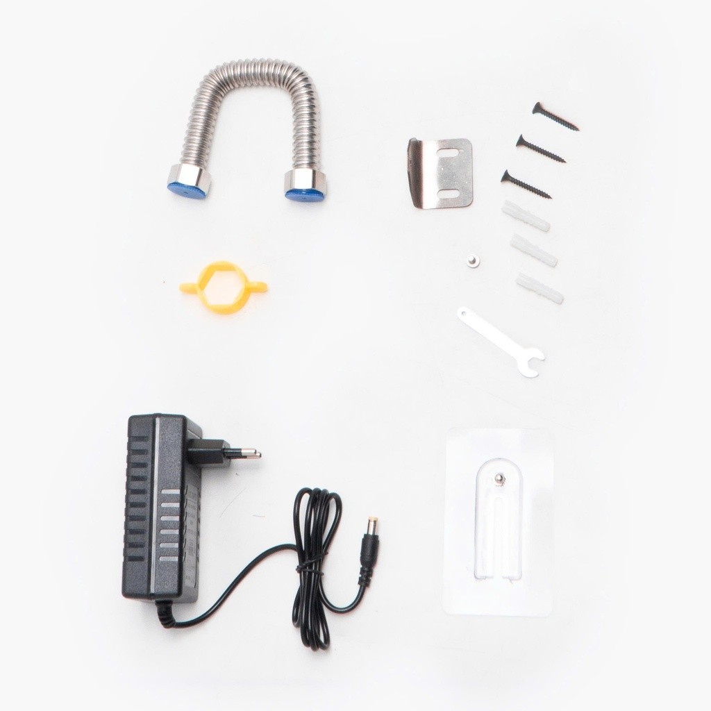 Máy bơm tăng áp mini HUKAN G1-B001TB, Công suất 80W đầu ra 21mm nhiều phụ kiện dùng cho 1 thiết bị máy giặt, vòi sen