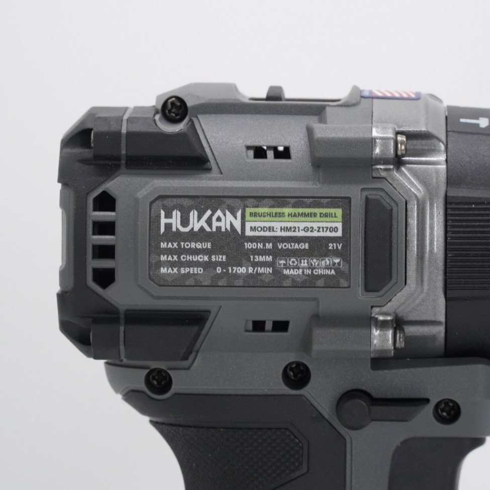 Máy khoan pin 3 chức năng HUKAN HM21-G2-Z1700, Lực siết 100Nm, Rút lõi, Có ANTI-KICKBACK, Tạo Xung, Đầu kẹp 13mm