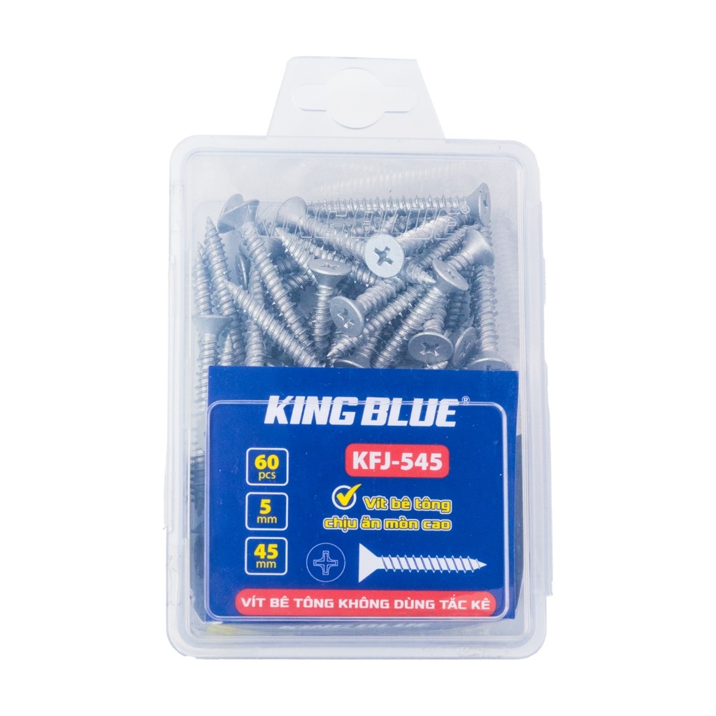 Vít bê tông không dùng tắc kê KingBlue KFJ kích thước 4mm dài 32-45mm chuyên dùng cho mũi khoan không tắc kê