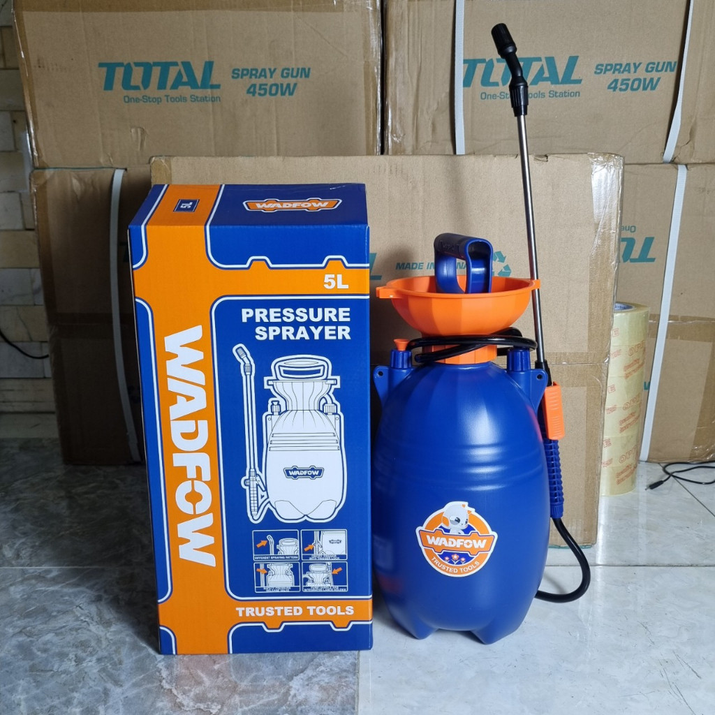 Bình xịt tưới cây 5 lít WADFOW WRS1550 Bình xịt khử khuẩn 5L điều chỉnh chế độ phun sương, van an toàn, kèm quai đeo