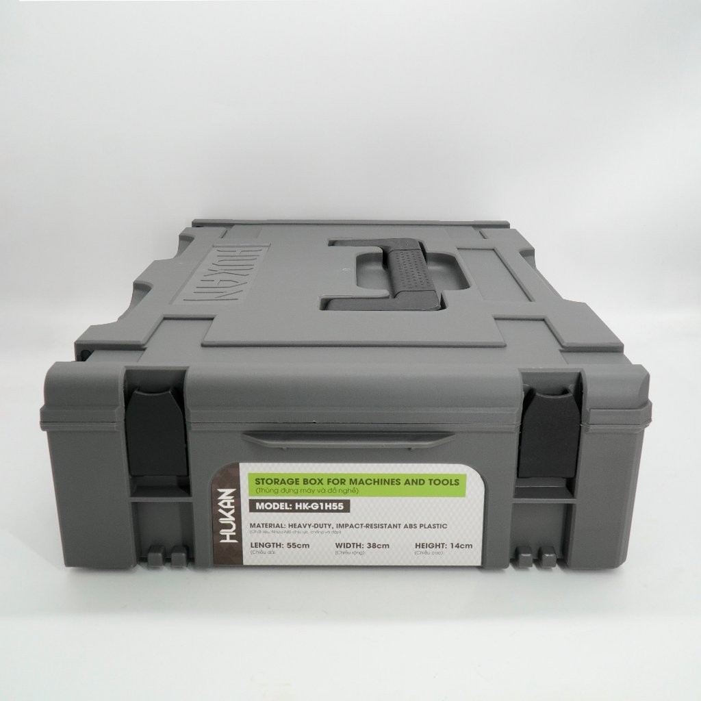 Hộp đựng đồ nghề Hukan HK-G1H55 Nhựa ABS chịu lực, chống va đập Hộp đựng máy kích thước 55x38x14 cm