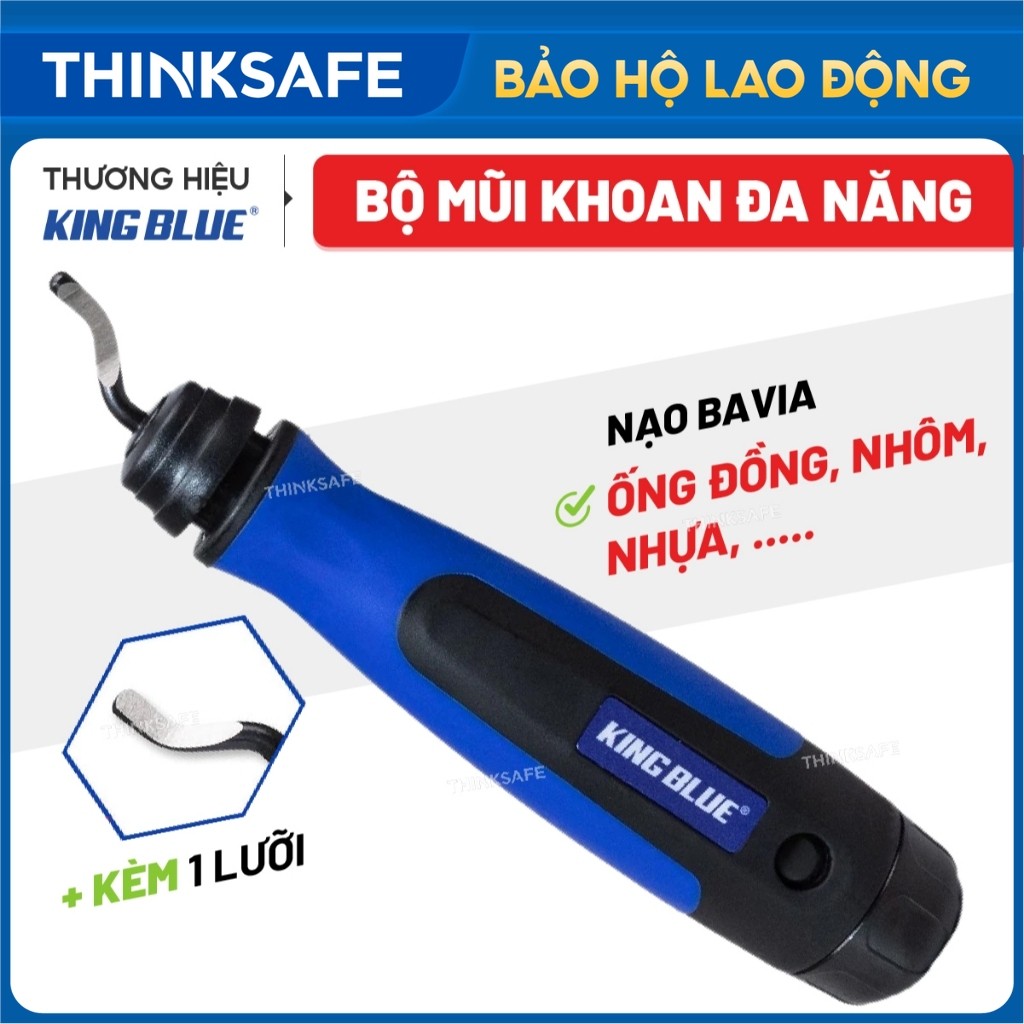 Dụng cụ vát mép, ba via ống đồng KingBlue KB-1301 kèm 1 lưỡi thay thế, lưỡi dao mạ cobalt