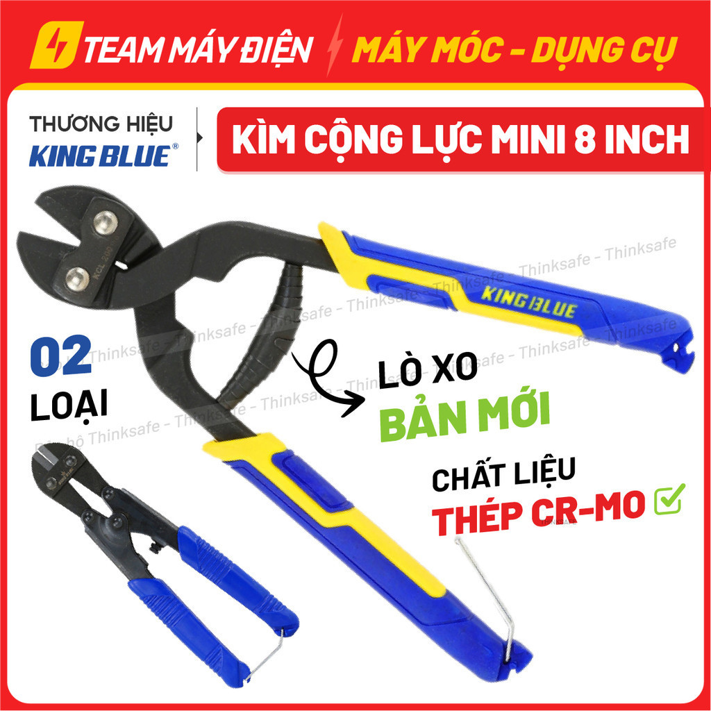 Kìm Cộng Lực Mini KingBlue KCL-200 PRO kích thước 8 inch, chất liệu cr-v / cr-mo tay cầm bọc cao su