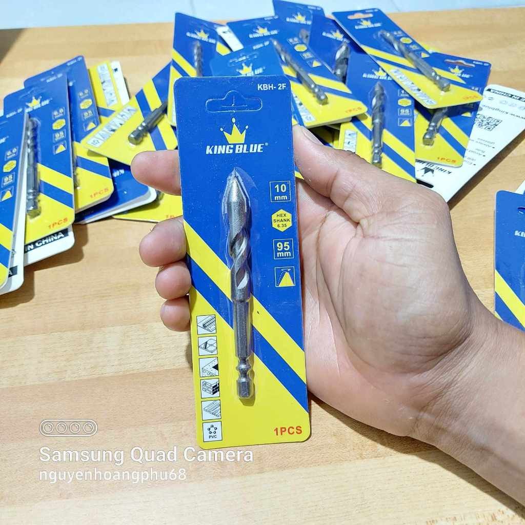 Mũi khoan bê tông không tắc kê mũi đa năng, đầu lục giác King Blue hai cạnh mẫu mới chất lượng, số lượng 1