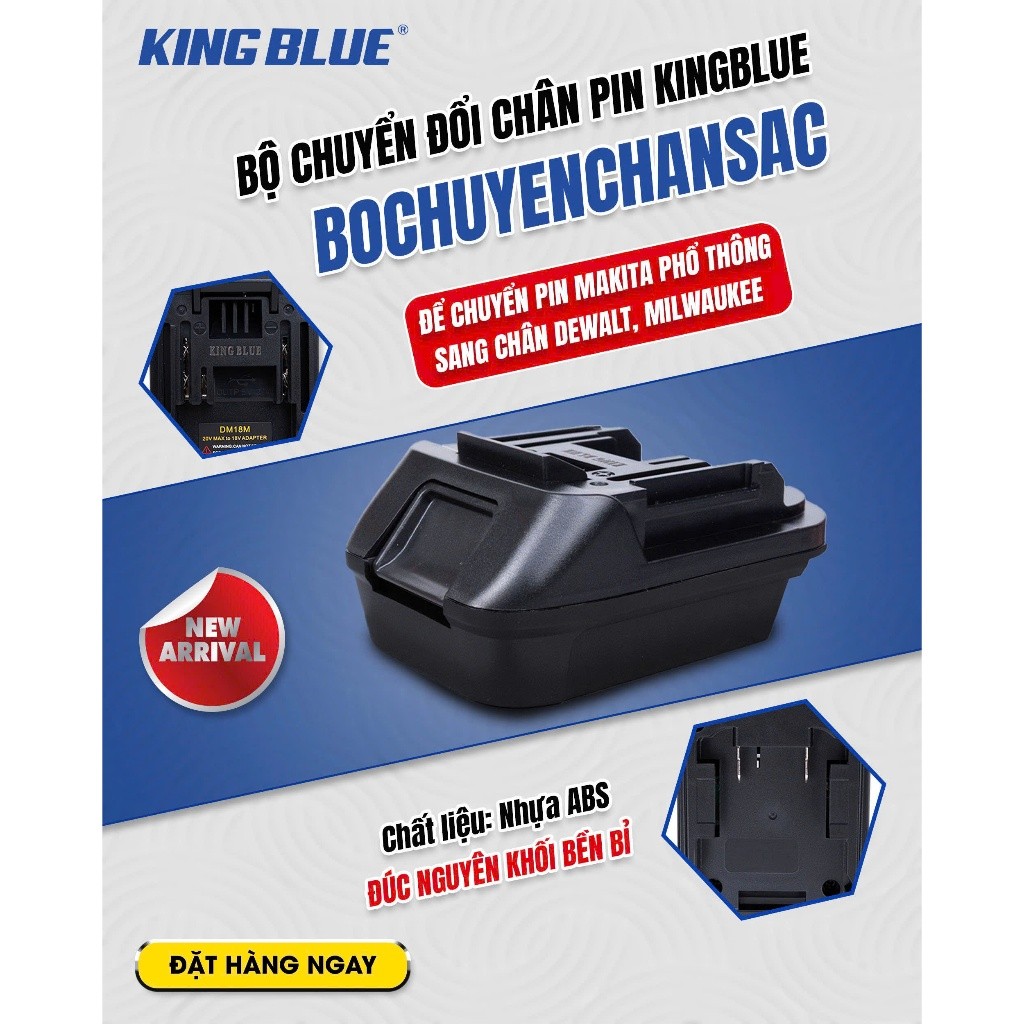 Bộ chuyển đổi chân pin KINGBLUE từ chân pin Makita sang chân pin Dewalt