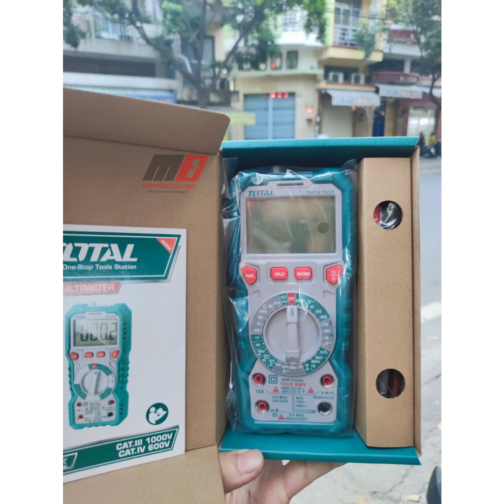 Đồng Hồ Đo Điện Vạn Năng Kỹ Thuật Số TOTAL TMT47503 màn hình LCD 6000 số đếm