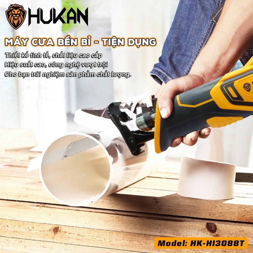 Máy cưa kiếm HUKAN HK-HI3088T đường kính lưỡi cắt 20mm, Động cơ không thổi than nguyên khối, Tặng 4 Lưỡi Cưa - Thinksafe
