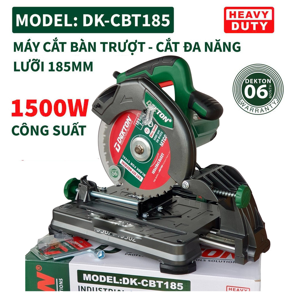 Máy cắt bàn Trượt Đa Năng Dekton 185mm DK-CBT185 1500W siêu mạnh thế hệ mới 2024 new 100%