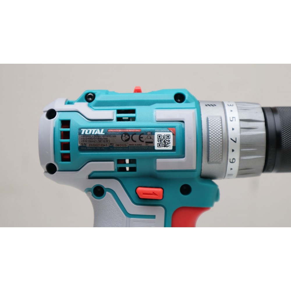 Máy Khoan 3 chức năng 50Nm Dùng Pin 20V TOTAL TIDLI20508 có búa Hàng Chính Hãng Bảo Hành 6 Tháng