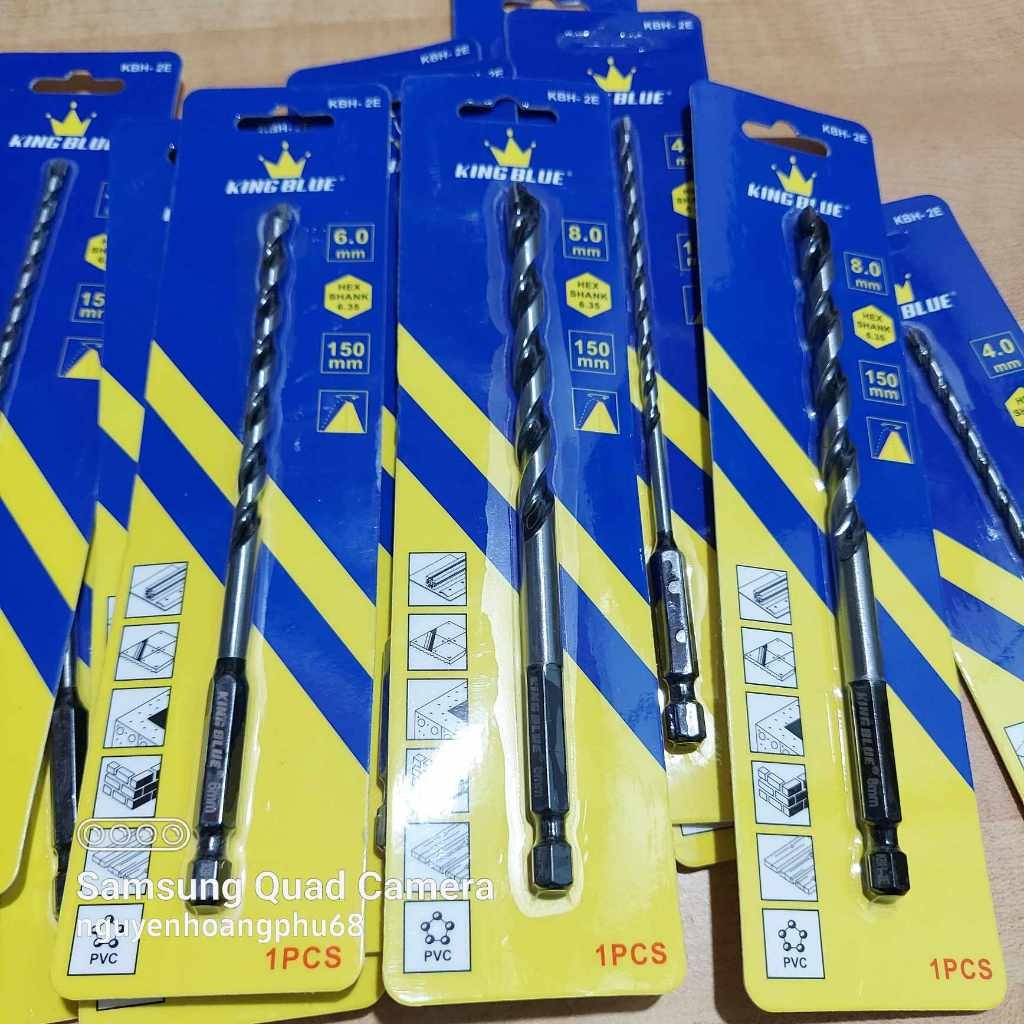 Mũi khoan bê tông không tắc kê mũi đa năng, đầu lục giác King Blue hai cạnh mẫu mới chất lượng, số lượng 1