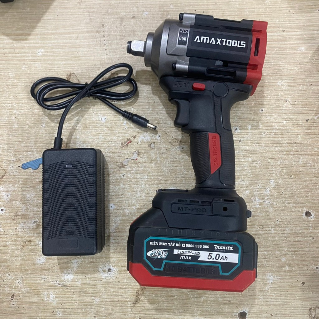 Máy siết bulong pin 21V Amaxtools ABL66012SM, lực siết 660Nm, động cơ không chổi than, đầu khẩu 1/2 inch - Thinksafe