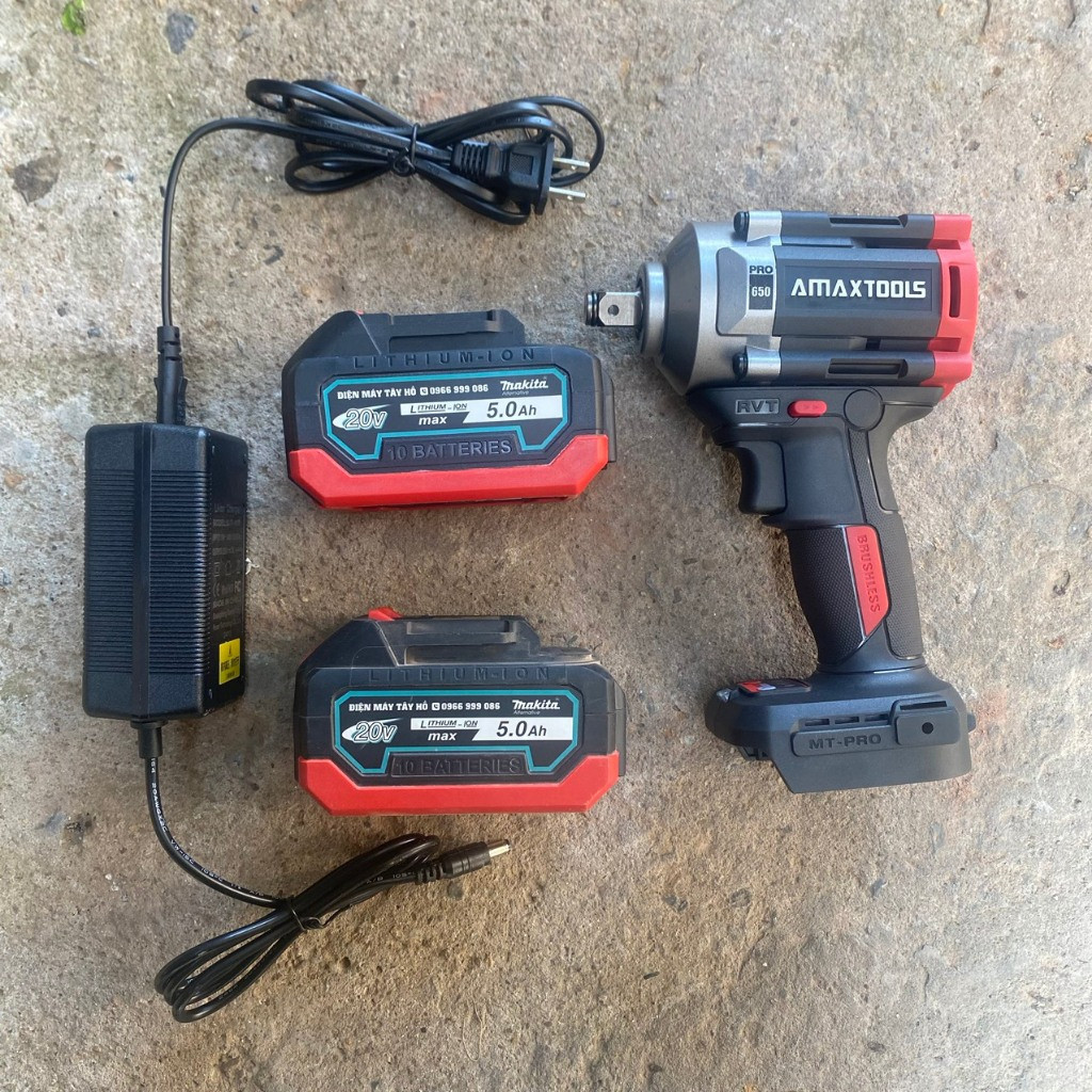 Máy siết bulong pin 21V Amaxtools ABL66012SM, lực siết 660Nm, động cơ không chổi than, đầu khẩu 1/2 inch - Thinksafe