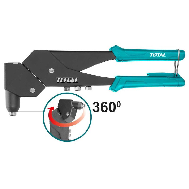 Kìm rút rive xoay 360 độ TOTAL THT32106 Kìm rút đinh tán chuyên dụng từ 2.4-4.8mm chất liệu thép và nhôm - Thinksafe