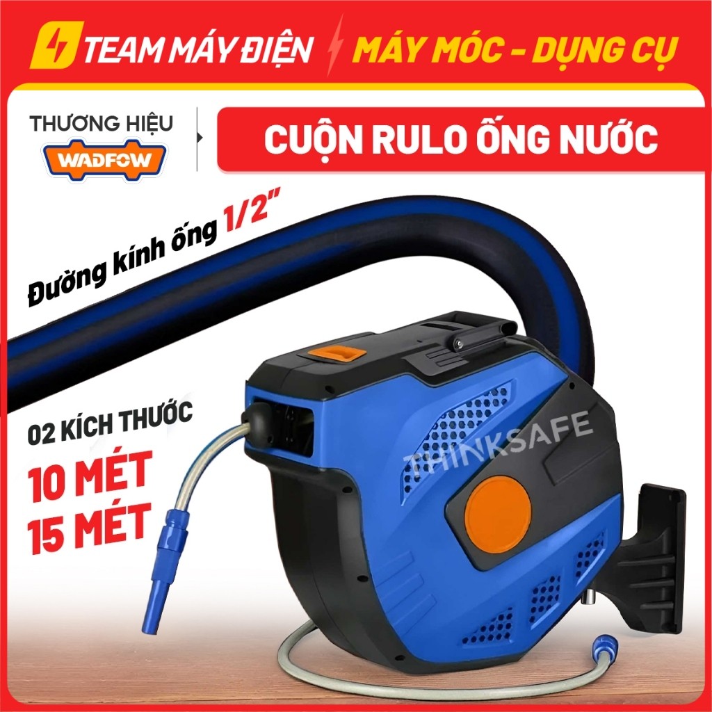 Cuộn Rulo Ống Nước Tự Rút 15M-20M WADFOW WVZ1515/ WVZ1520 Kích Thước Ống 1/2 inch Rút Chậm Và Tự Động Dừng