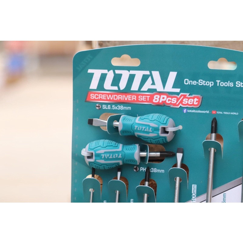 Bộ 8 Tua Vít Bake Dẹp Có Nam Châm Từ Tính TOTAL THT250608