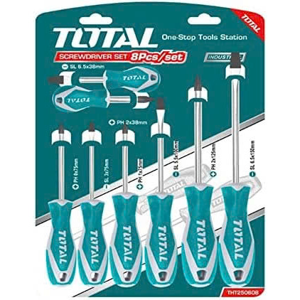 Bộ 8 Tua Vít Bake Dẹp Có Nam Châm Từ Tính TOTAL THT250608