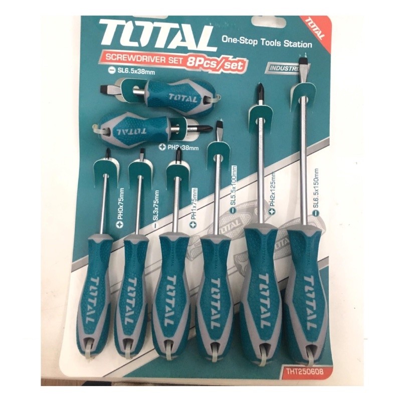 Bộ 8 Tua Vít Bake Dẹp Có Nam Châm Từ Tính TOTAL THT250608