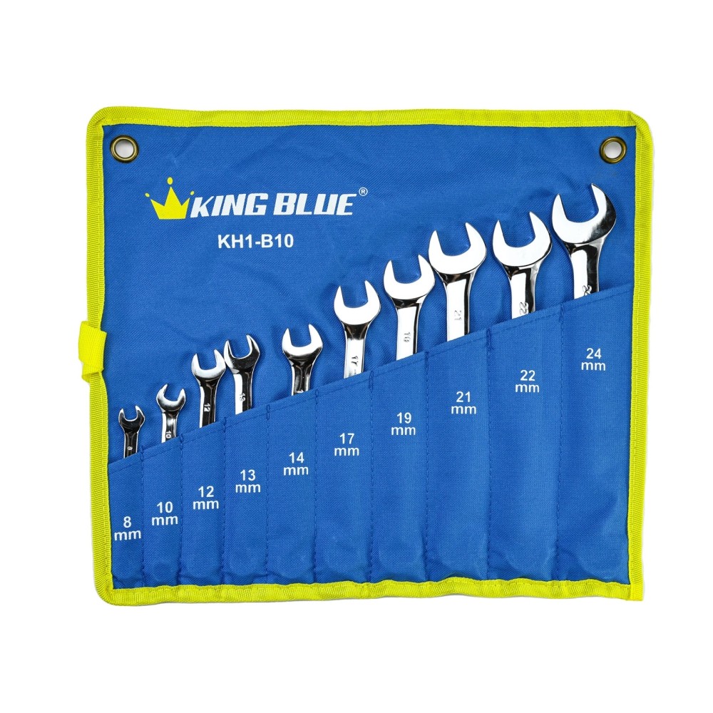Bộ cờ lê vòng miệng Kingblue KH1-B10/ KH2B9/ KH3B7 kích thước 8-24mm, chất liệu thép cao cấp, túi vải đựng gọn gàng