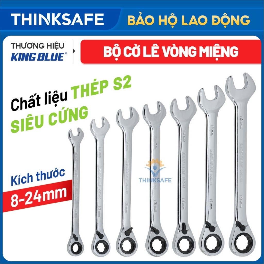 Bộ cờ lê vòng miệng Kingblue KH1-B10/ KH2B9/ KH3B7 kích thước 8-24mm, chất liệu thép cao cấp, túi vải đựng gọn gàng