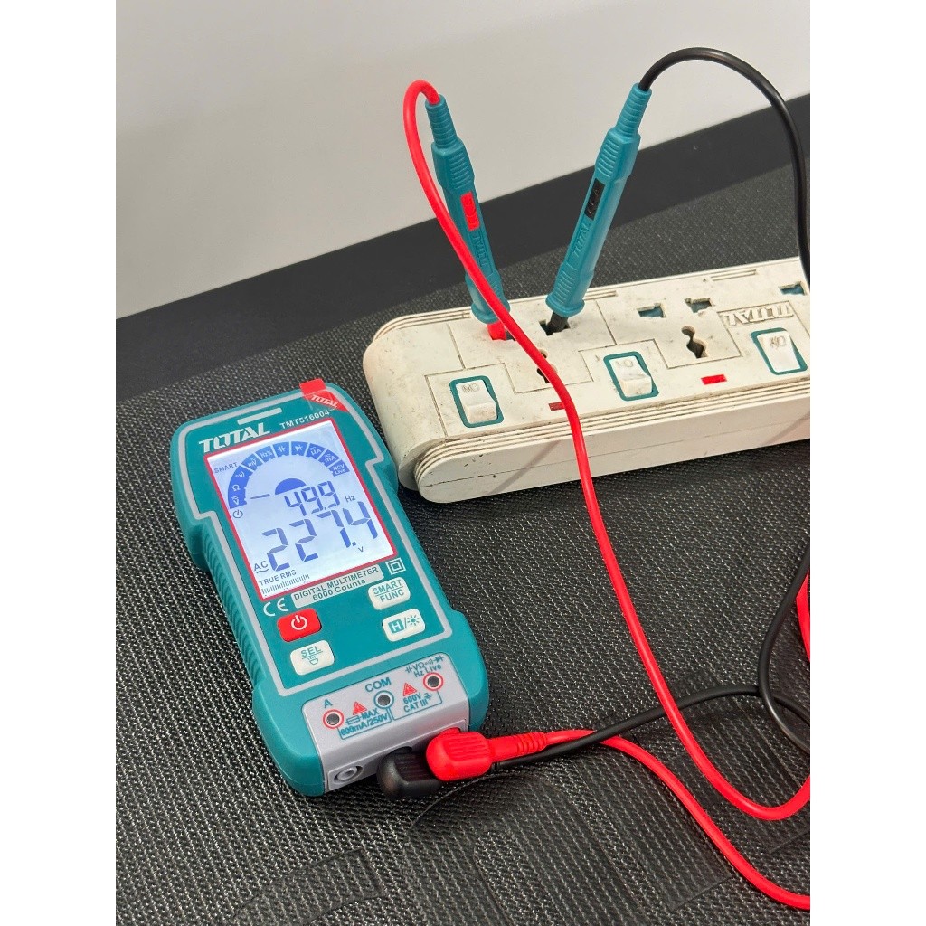 Đồng hồ vạn năng kỹ thuật số TOTAL TMT516004 dụng cụ kiểm tra dòng điện DC/ AC Đồng hồ thông minh đo điện trở, điện áp