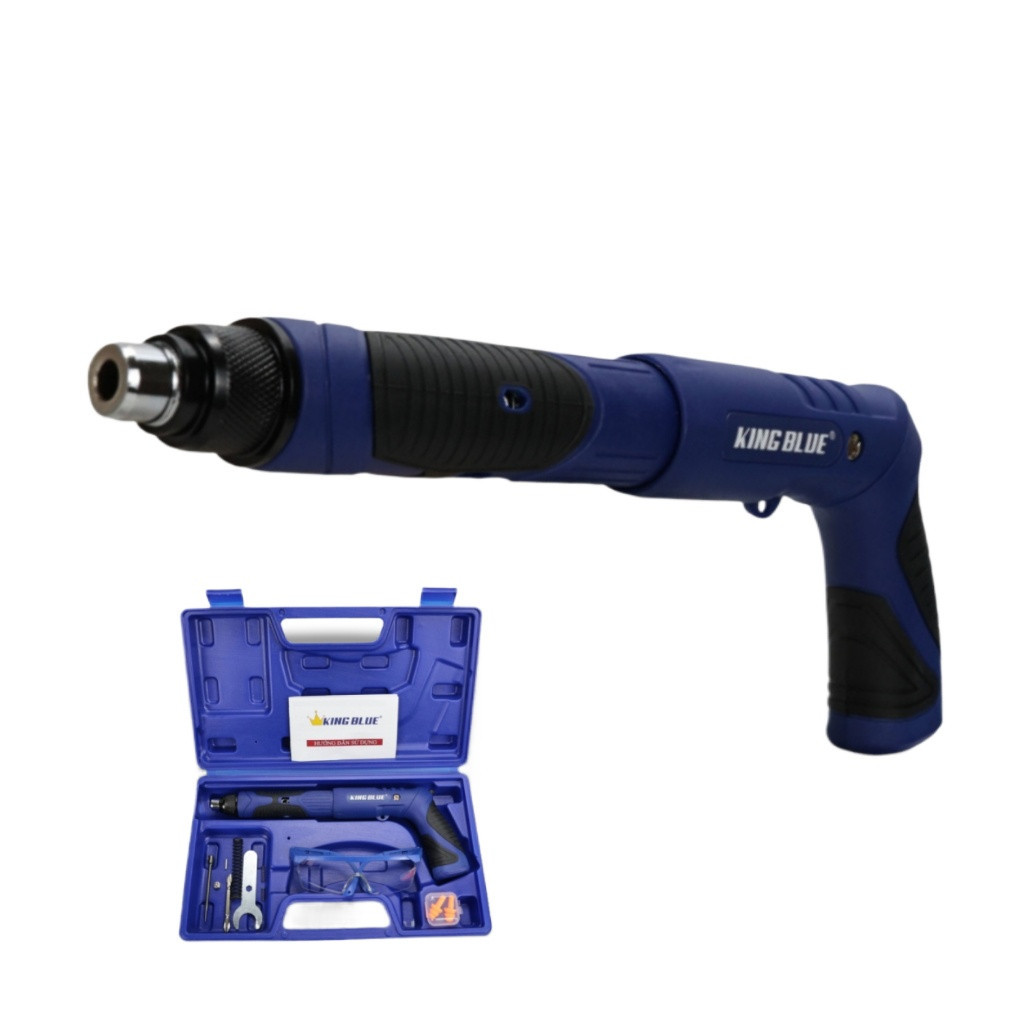 Dụng cụ bắn đinh bê tông Kingblue KFF-73 đầu 7.3mm kèm phụ kiện, Máy bắn đinh có thể gập thẳng chất liệu thép carbon