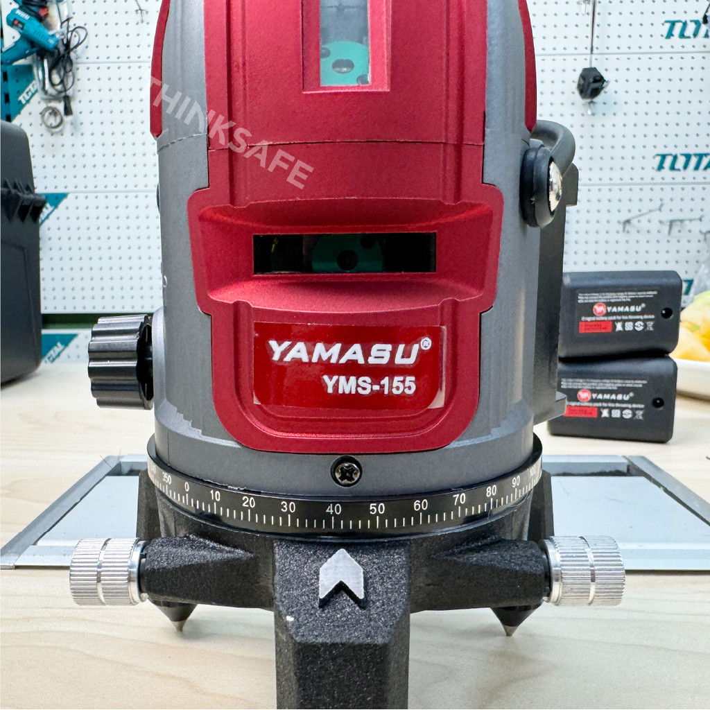 Máy cân bằng laser 5 tia xanh YAMASU YMS-155 Máy cân mực, máy bắn cốt 4 tia đứng, 1 tia ngang, 1 tia dọi tâm - Thinksafe