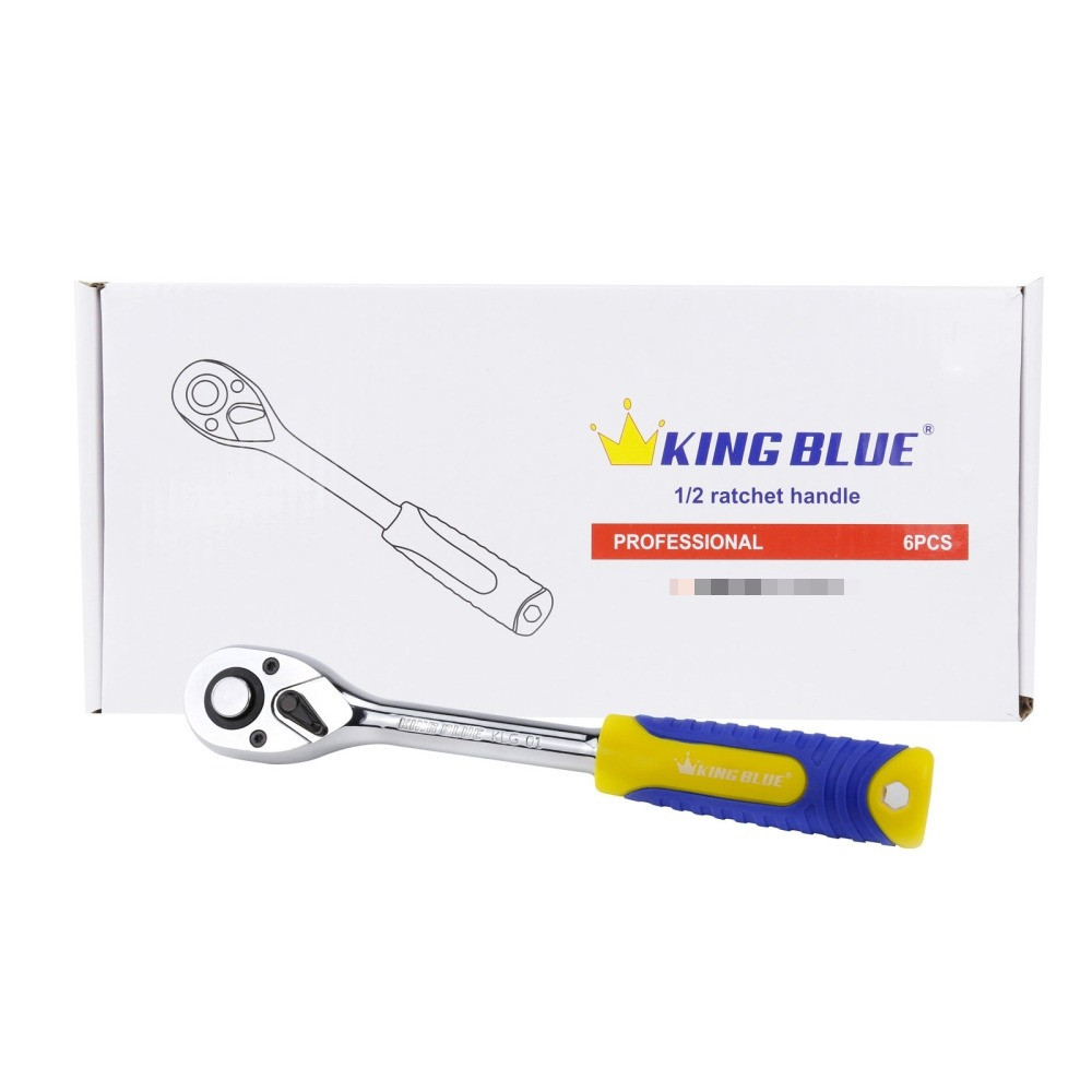 Cần siết tự động 1/2 inch KingBlue KLG-01 255mm, 72 răng tay cầm bọc nhựa Tay vặn nhanh để lắp, mở, thay thế đầu tuýp