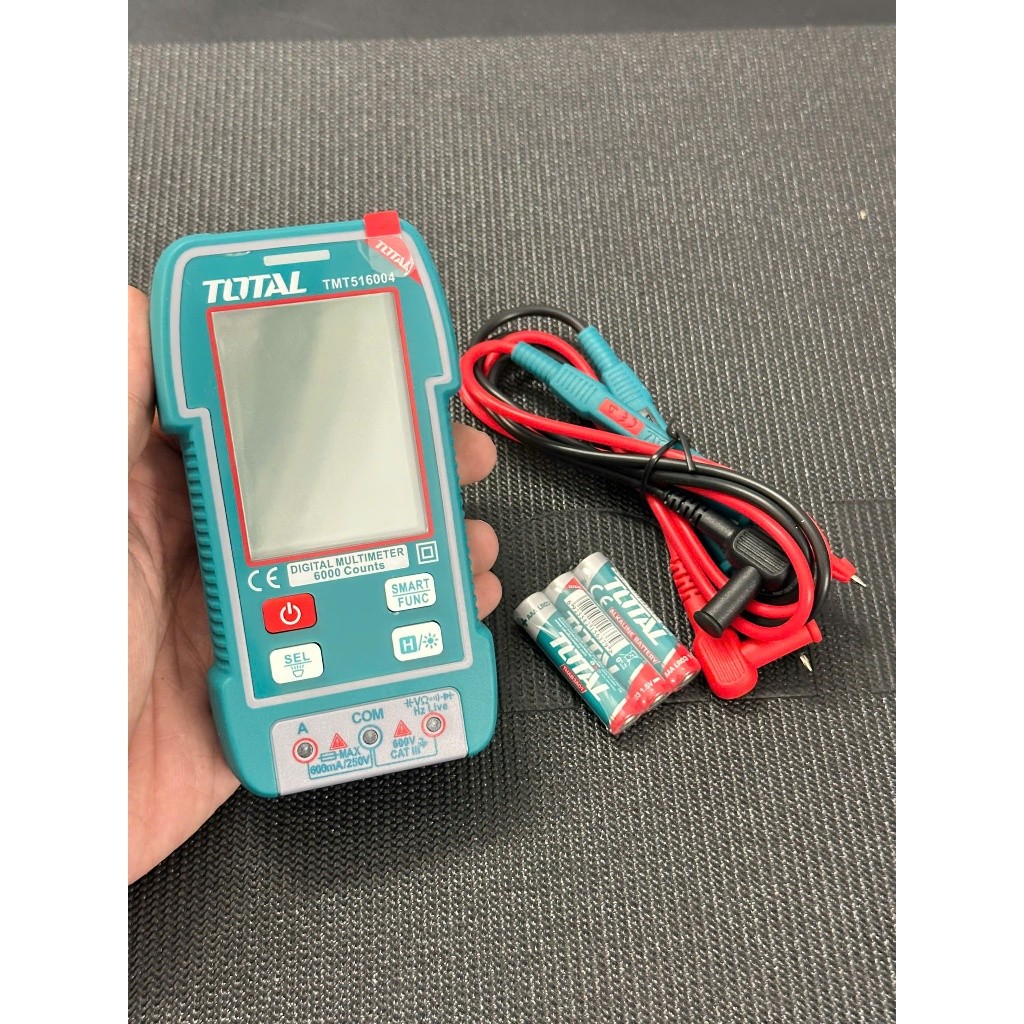 Đồng hồ vạn năng kỹ thuật số TOTAL TMT516004 dụng cụ kiểm tra dòng điện DC/ AC Đồng hồ thông minh đo điện trở, điện áp