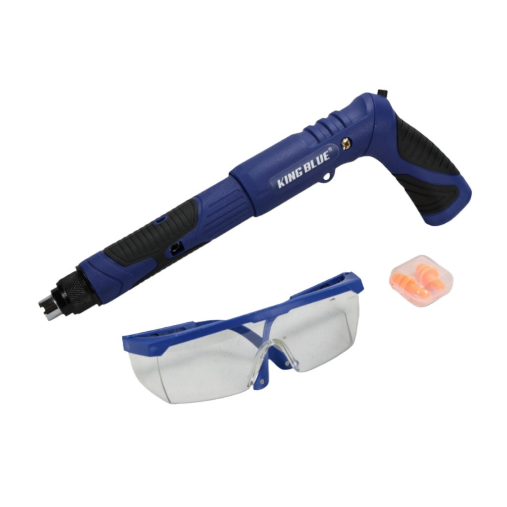 Dụng cụ bắn đinh bê tông Kingblue KFF-73 đầu 7.3mm kèm phụ kiện, Máy bắn đinh có thể gập thẳng chất liệu thép carbon