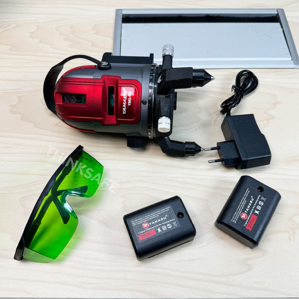 Máy cân bằng laser 5 tia xanh YAMASU YMS-155 Máy cân mực, máy bắn cốt 4 tia đứng, 1 tia ngang, 1 tia dọi tâm - Thinksafe