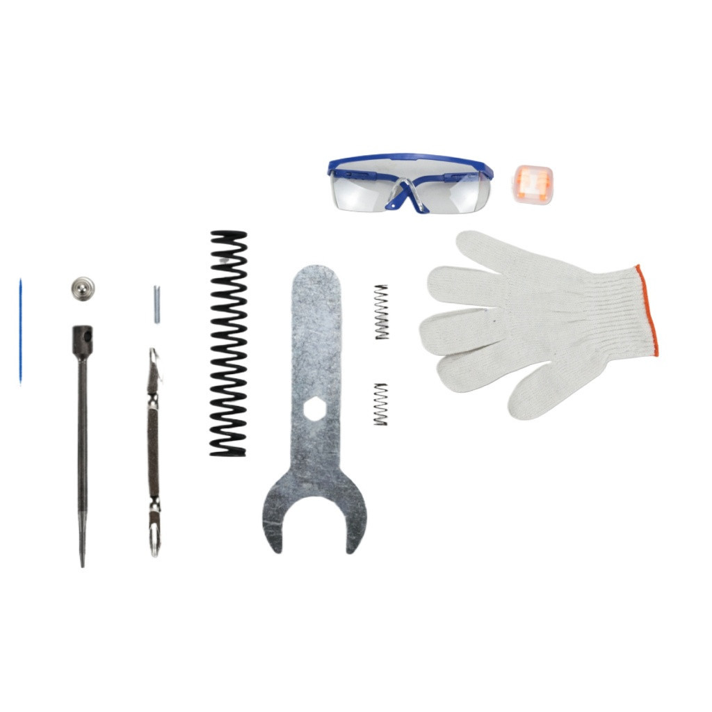 Dụng cụ bắn đinh bê tông Kingblue KFF-73 đầu 7.3mm kèm phụ kiện, Máy bắn đinh có thể gập thẳng chất liệu thép carbon