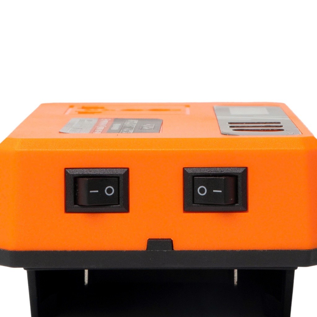 Bộ chuyển đổi nguồn điện HUKAN G1-BCN0218 | Chuyển từ pin 18-21V lên 220V Cắm Được Quạt Điện, Sạc Nhanh, Có Đèn Led