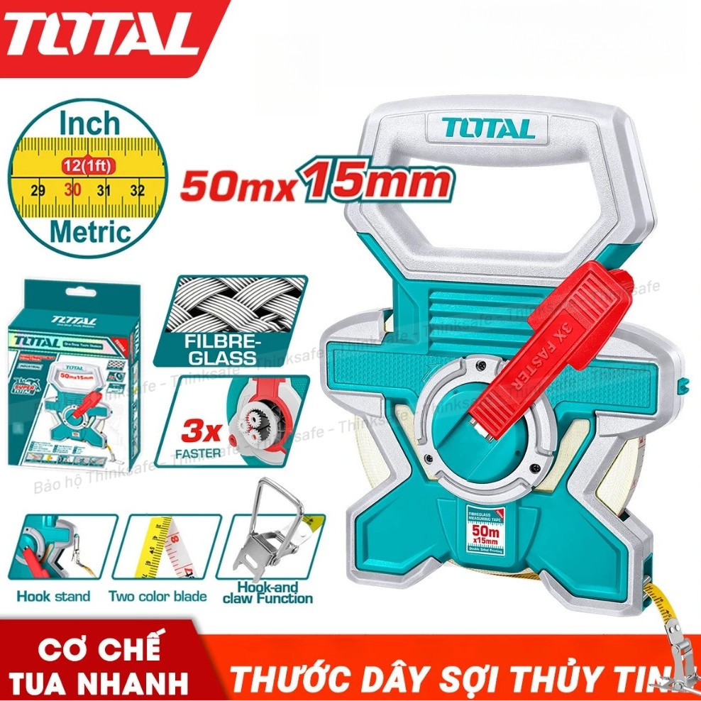 Thước dây sợi thủy tinh 20mx15mm - 100mx15mm TOTAL