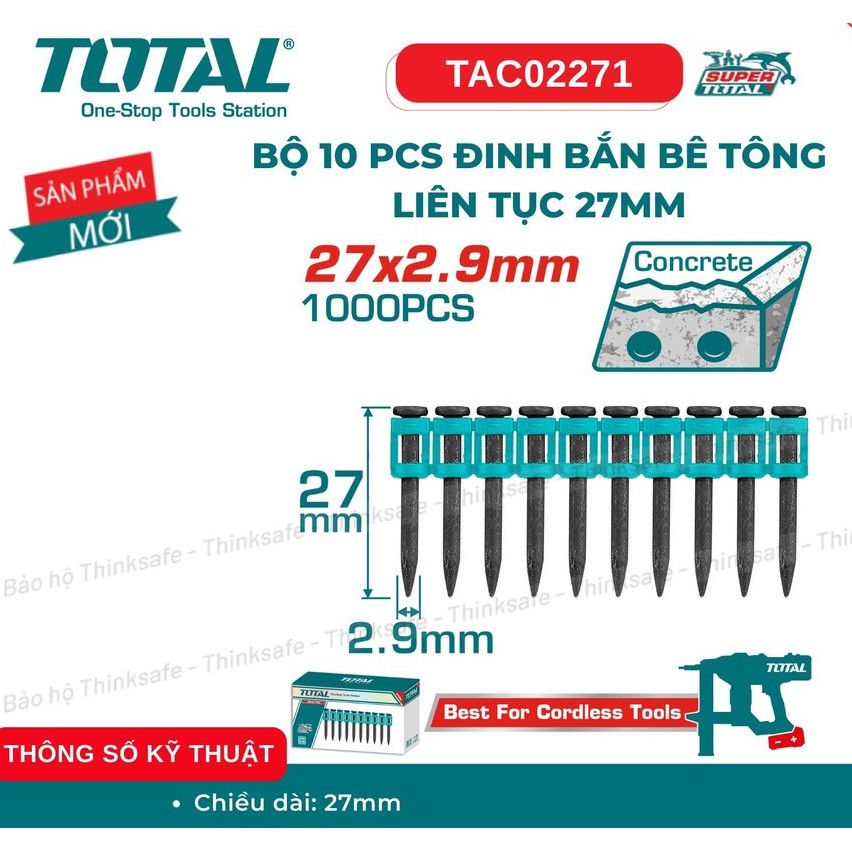 Đinh bê tông cho máy bắn đinh TOTAL
