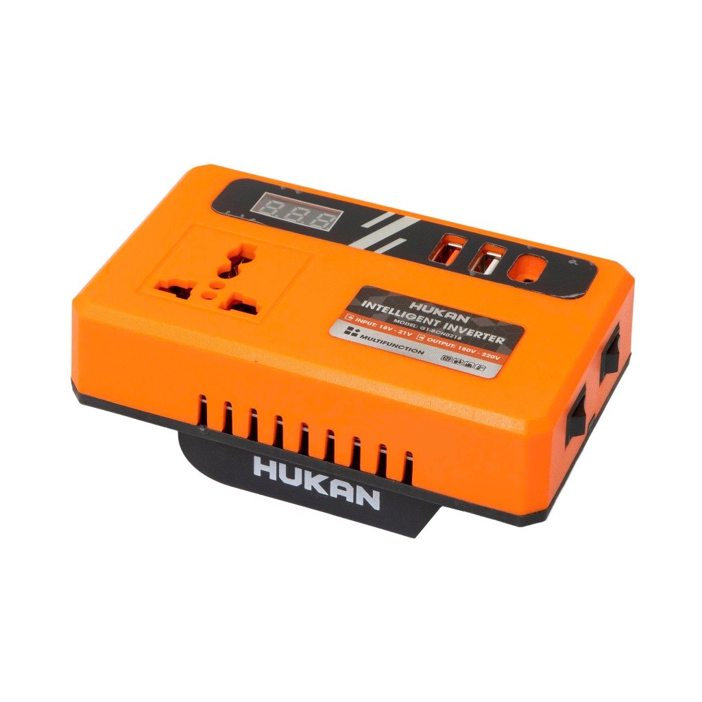 Bộ chuyển đổi nguồn điện HUKAN G1-BCN0218 | Chuyển từ pin 18-21V lên 220V Cắm Được Quạt Điện, Sạc Nhanh, Có Đèn Led