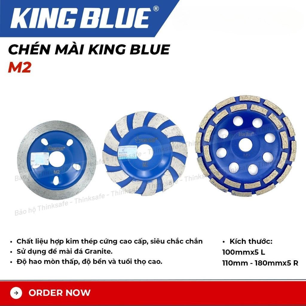 Chén mài khô KingBlue M2 xanh dương