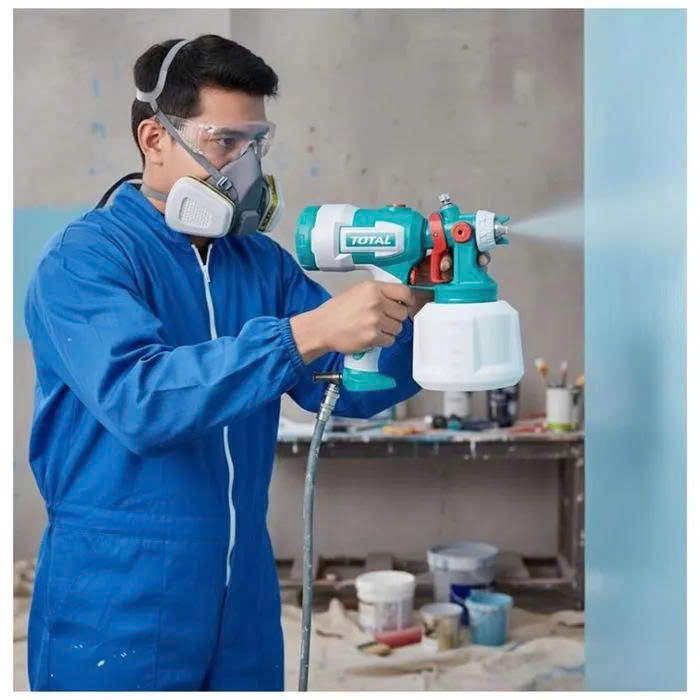 [Mẫu Mới] Máy Phun Sơn Điện 530W TOTAL TT4506 Bình sơn 1000ml, Chỉnh Tia Phun, Tặng Kèm Vòi Thổi Bụi