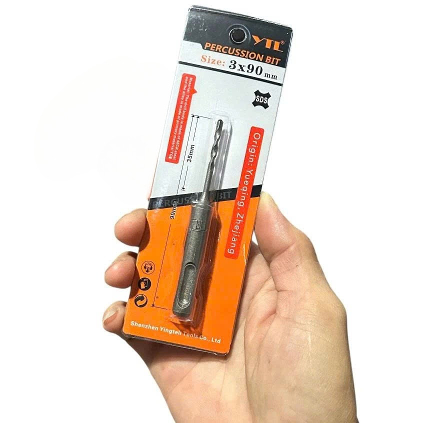 Mũi khoan bê tông không tắc kê YTL nhiều kích thước 3mm - 12mm, Chuôi gài SDS, Giúp khoan tường khoan bê tông dễ dàng
