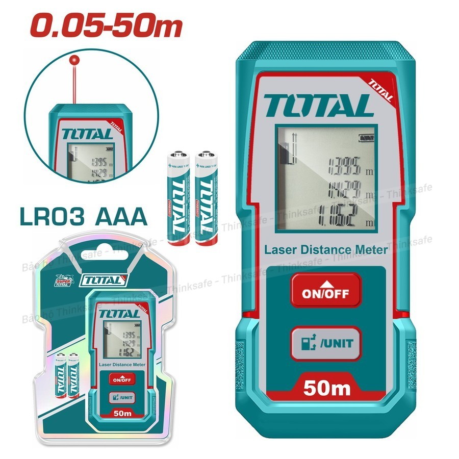 Máy đo khoảng cách tia laser 0.05-50m TOTAL TMT55016, tia đỏ