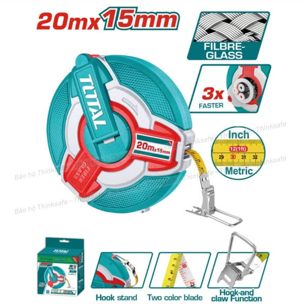 Thước dây sợi thủy tinh 20mx15mm - 100mx15mm TOTAL