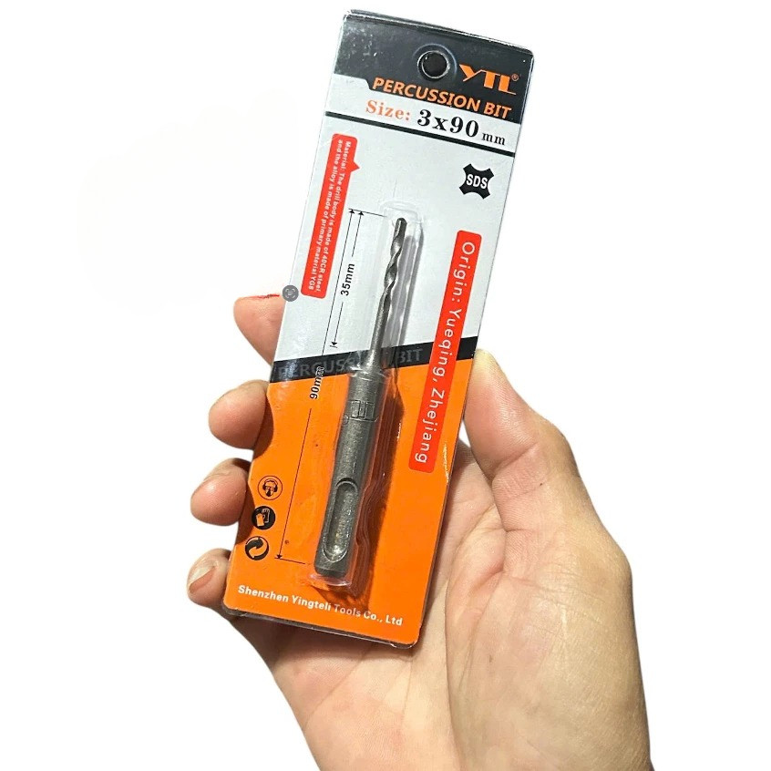 Mũi khoan bê tông không tắc kê YTL nhiều kích thước 3mm - 12mm, Chuôi gài SDS, Giúp khoan tường khoan bê tông dễ dàng