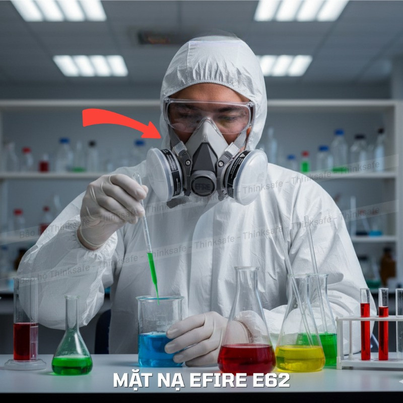 Mặt Nạ Phòng Độc E62 Nửa Mặt Cao Cấp Chống Bụi Mịn, Hóa Chất, Phun Sơn, Nghề Mộc, Lọc Khí