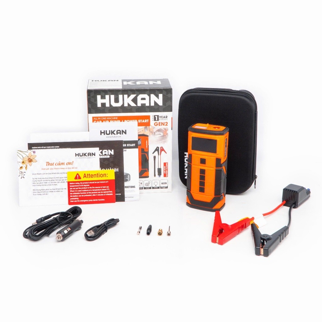 Máy bơm hơi kích bình ô tô pin HUKAN G2-BKB070W