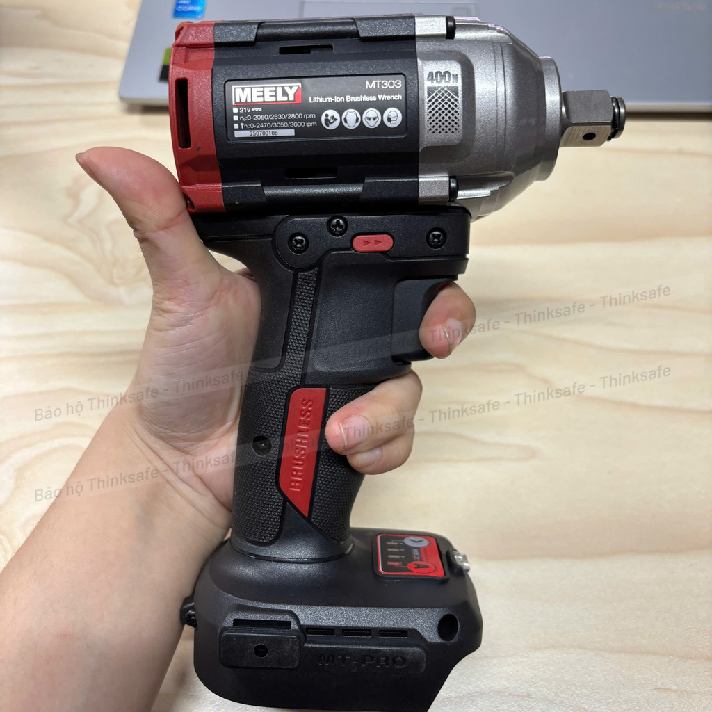 Máy Siết Bulong MEELY MT303 Lực Siết 400Nm Không Chổi Than, Công suất đầu ra 400W Chân Pin Phổ Thông, CHƯA KÈM PIN